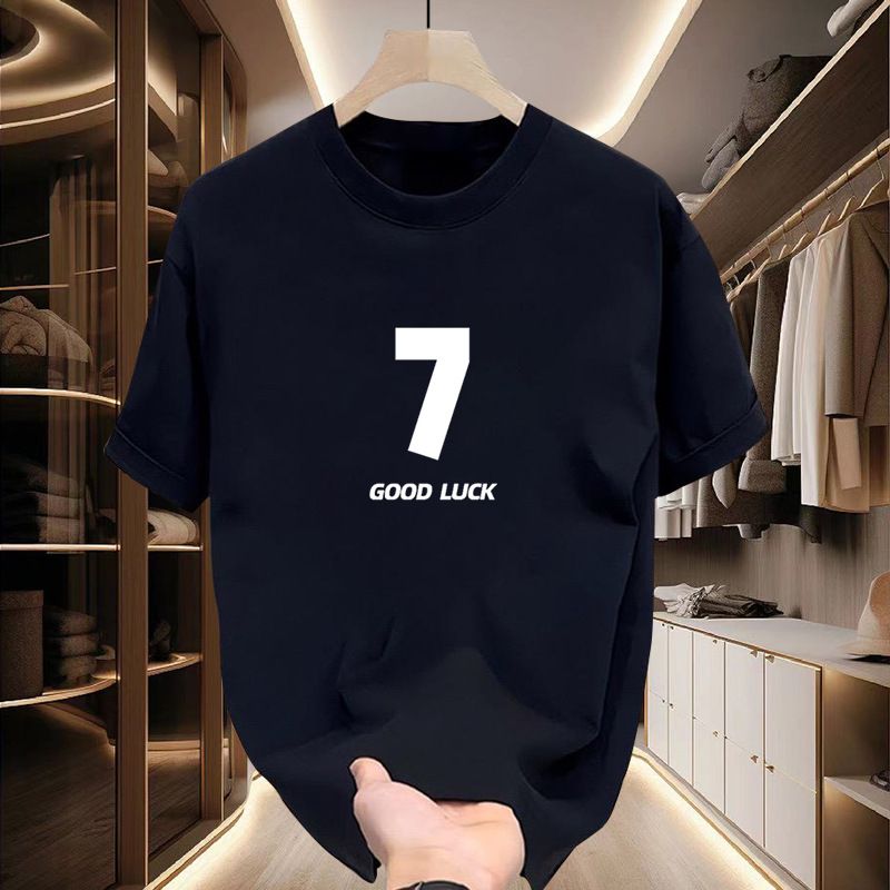 Férfi ruházat Vastag pamut rövid ujjú póló Férfi nyári új divatos nyomtatott kerek nyakú mikroszálas laza minden mérkőzésre alkalmas hétköznapi félujjú felső_voghion.com