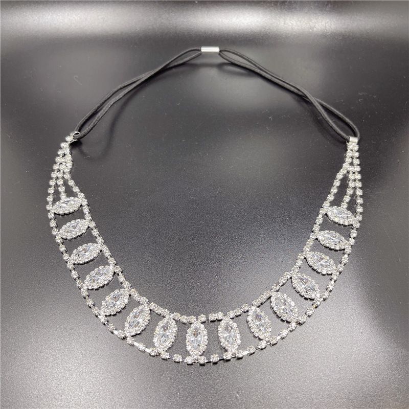 Kopfbedeckungen für die Hochzeit der Braut, luxuriöses und personalisiertes elastisches Seil-Strass-Stirnband, Haar-Accessoires, Stirnband_voghion.com