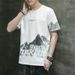 Men's Summer New Short sleeved T-shirt Korean Edition Instagram Brand Versatile Printed Bottom Shirt Pure Cotton Men's T-shirt_voghion.com