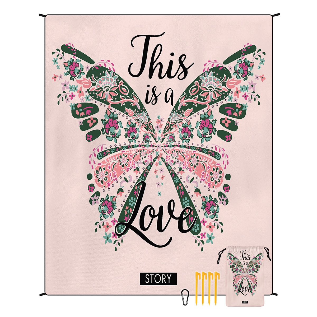 Custom Printed Beach Mat - Quick-Dry, Sand-Free & Portable (200x150cm, Polyester, For Travel & Outdoor Activities)_voghion.com