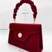 Nuova borsa da sposa di alta qualità in velluto rosso alla moda e festosa, borsa da sposa in camelia_voghion.com