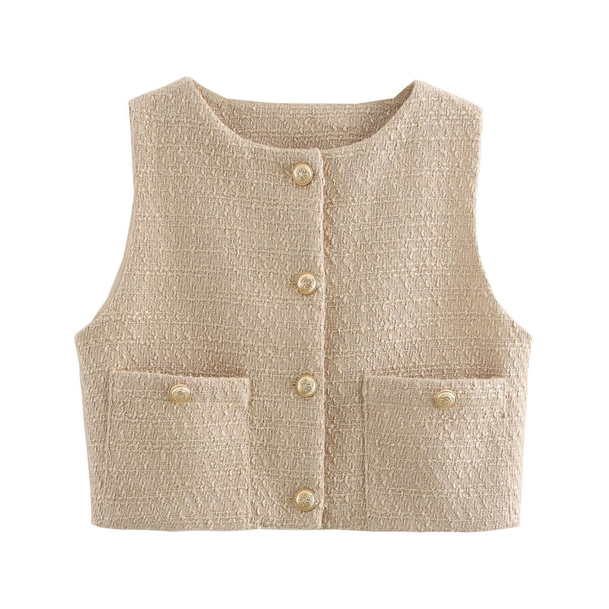 Women's clothing 2024 autumn and winter new street fashion woolen top vest_voghion.com