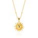Korean Pure Silver Sunflower Shape Ins Style Personality Small Sun Necklace High-end Clavicle Chain_voghion.com