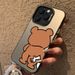 Cute Rabbit Bear Couple Design TPU Basic Phone Case For iPhone 16 15 Pro Max 14 13 12 11 XS X XR 7 8 16 Plus SE Matte Hard Cover_voghion.com