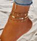 Pop creative round chain, versatile in summer, fashionable arrow inlaid diamond three piece set ankle chain_voghion.com