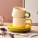 Creamy Milk Green Coffee Cup And Saucer Matte Ceramic Cup And Saucer Set Gift Good Coffee Cup High End Gift Box_voghion.com