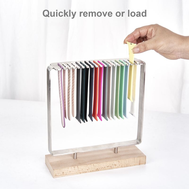 Support métallique pour 18 bracelets de montre, compatible avec Apple Watch, support en bambou, présentoir pour bracelets de montre_voghion.com