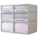 Caja de almacenamiento con cajones de 3 capas: organizador de plástico transparente para ropa interior y armario, apilable, multiusos, con asas._voghion.com