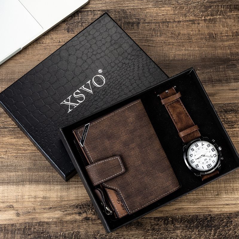 Men’s Bags Men's Gift Set + Wallet Set Cool Creative Combination Set Men Watch_voghion.com