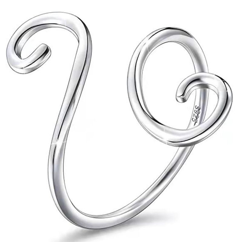 S sterling con regolabile per donna, piccolo cerchio e anello in argento con apertura mobile accessorio bracciale_voghion.com