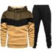 New Fashion Men's Sweatshirt Casual Sports Color Matching Autumn And Winter Hooded Set_voghion.com
