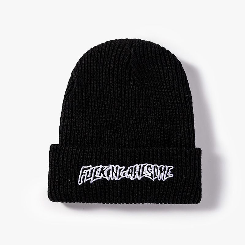 Korean Version Letter Embroidered Knitted Hat For Autumn And Winter Men's And Women's Warm And Cold Woolen Hat_voghion.com