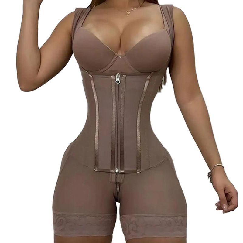 large size waist shaping corset thin shoulder strap buckle zipper waist and abdomen tight body shaping corset_voghion.com