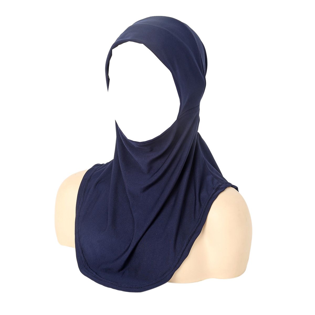 Neue einfarbige, plissierte, elastische Kopftuchmütze für Damen, weich und für alle Jahreszeiten geeignet, mit einer Stirnbandkappe_voghion.com