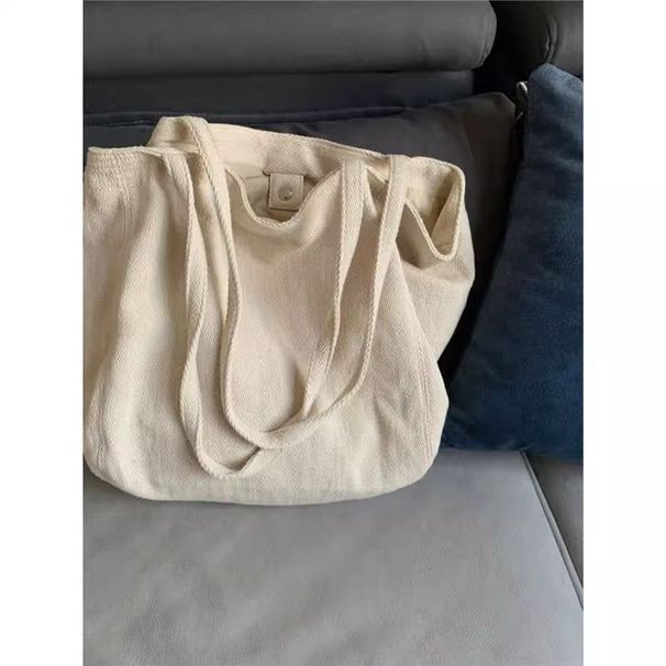 Koreaanse stijl Grote capaciteit Twill zachte stof Forensen Schoudertas Casual Dames Eenvoudige Luie Boodschappentas_voghion.com