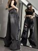Zerrissene Jeans für Damen im amerikanischen Stil, verwaschen, locker, gerade, vielseitig, weites Bein, Frühling/Herbst, neues Modell_voghion.com