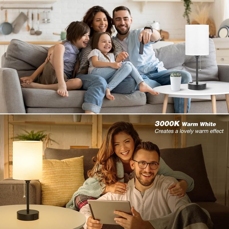 Lampe de chevet intelligente - 3 températures de couleur USB-C/A et AC_voghion.com