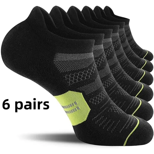 6 parov zračne nedrseče nevidne nogavice za moške in ženske, tekaške nogavice do gležnjev, nogavice za prosti čas_voghion.com