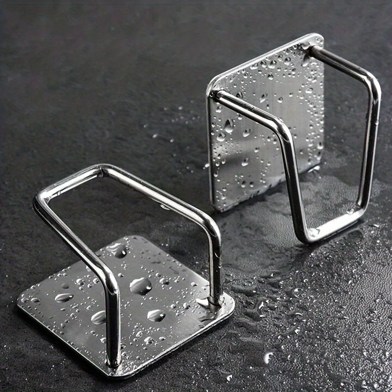 1pc/4pcs, No Punching Sponge Holder, Wall Mount Sponge Rack, Stainless Steel Sink Drain Rack, Random Color_voghion.com
