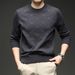 Light High-Quality Autumn Winter New Round Neck Pullover Sweater Casual Versatile Jacquard Men's Knitted Base_voghion.com