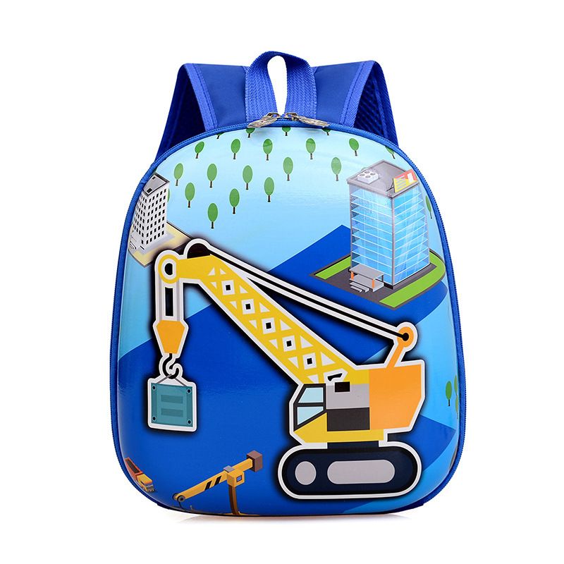 Bonita mochila con diseño de vehículo de ingeniería, genial mochila con accesorios para niños, ideal como bolsa de juguetes, ideal para la escuela de jardín de infantes._voghion.com