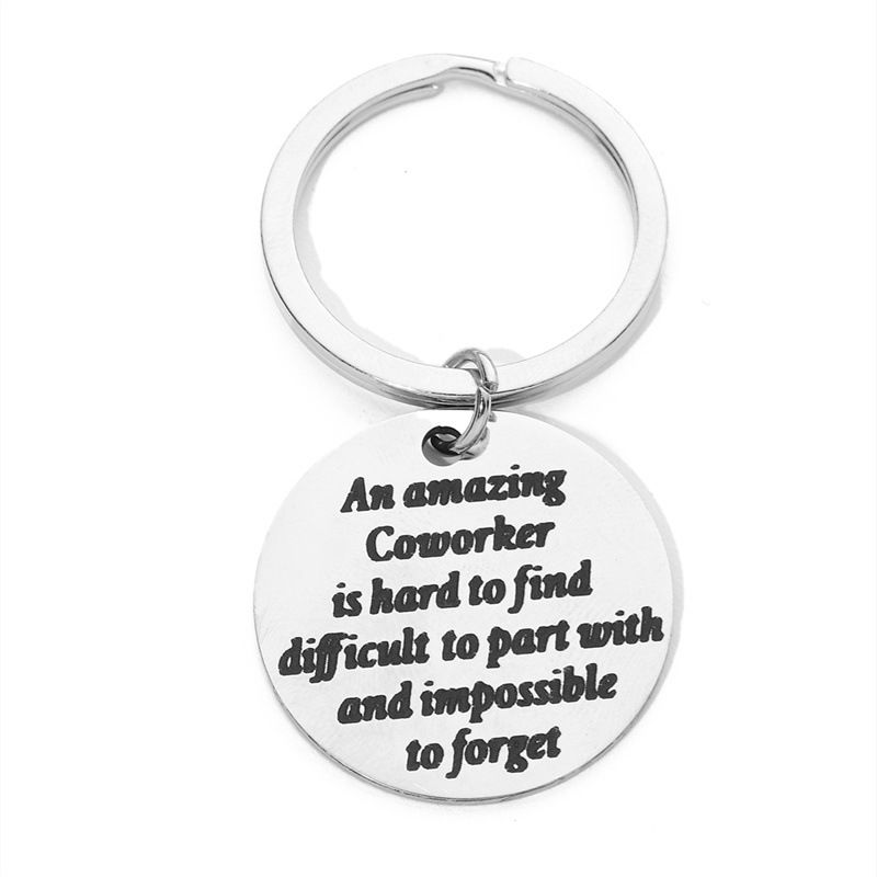 smiley face engraving plate DIY English letter keychain stainless steel school bag backpack pendant jewelry pendant_voghion.com