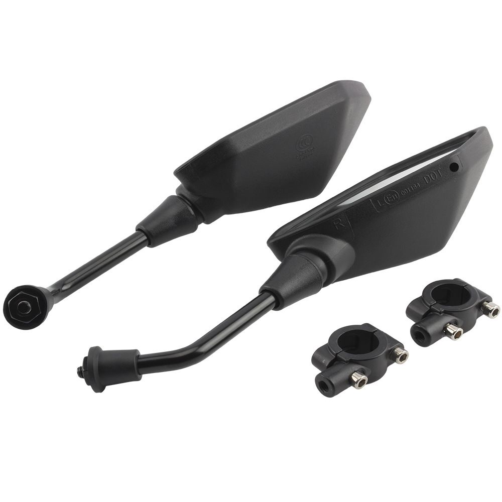 Universal Motorcycle Rearview Mirror, Black Square Anti-Shock Motocross Bike Mirror, Durable PP Shell With PU Frame, Easy Installation For Off-Road_voghion.com