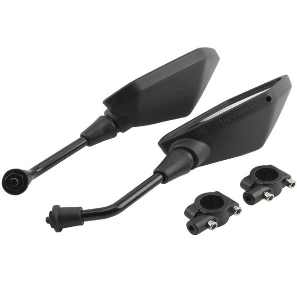 Universal Motorcycle Rearview Mirror, Black Square Anti-Shock Motocross Bike Mirror, Durable PP Shell With PU Frame, Easy Installation For Off-Road_voghion.com