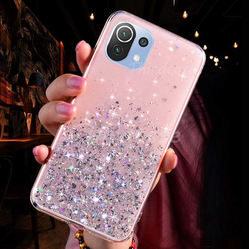 Soft Sequins silikoonümbris Xiaomi 11 Lite 5G NE 11i 11 Pro Glitter põrutuskindel kate Xiaomi 11T Pro 11 Ultra 11 Lite jaoks _voghion.com