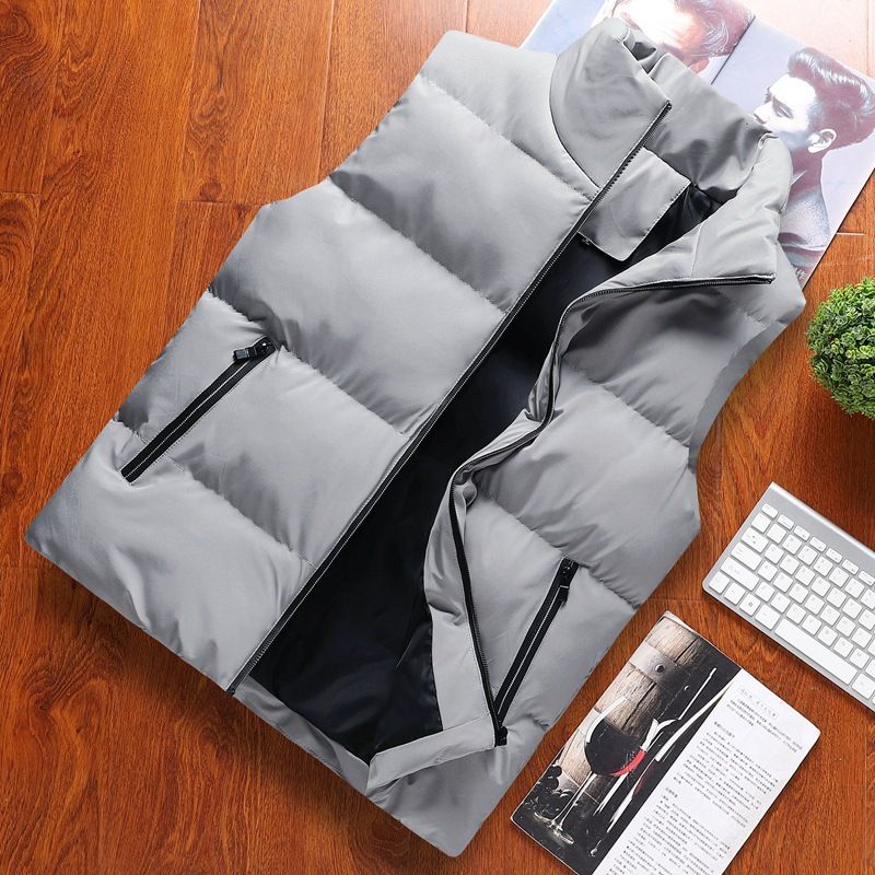 Herren Steppweste mit entspannter Passform – Verdickter Stehkragen, ärmellose Jacke für Winter und Herbst (M-5XL), übergroßes Streetwear-Layering-Essential_voghion.com