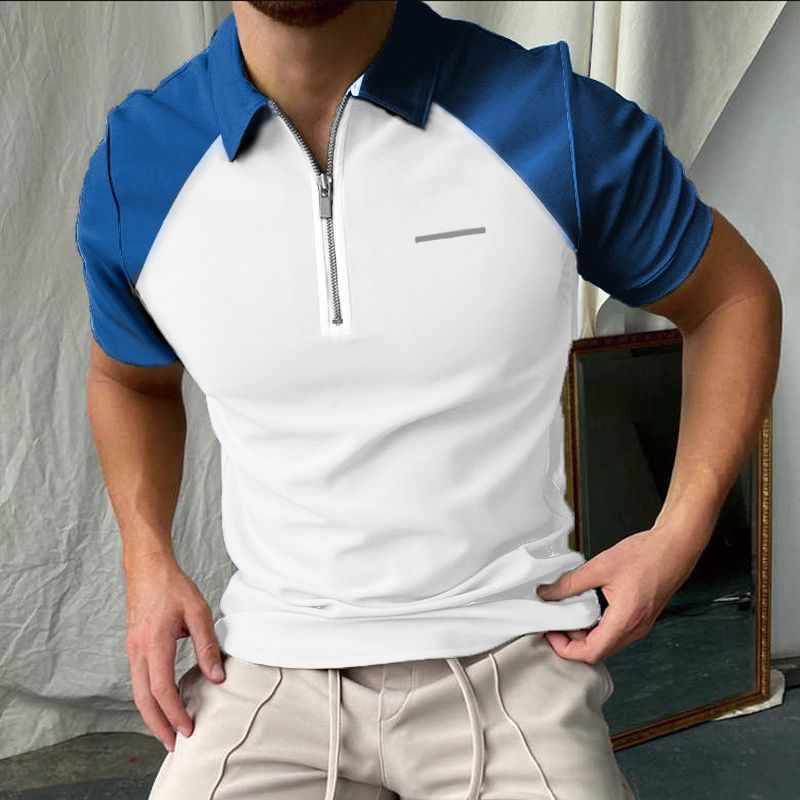 2023 Polo da uomo estivo T-shirt con stampa 3D sfumata Polo da uomo con risvolto europeo e americano_voghion.com