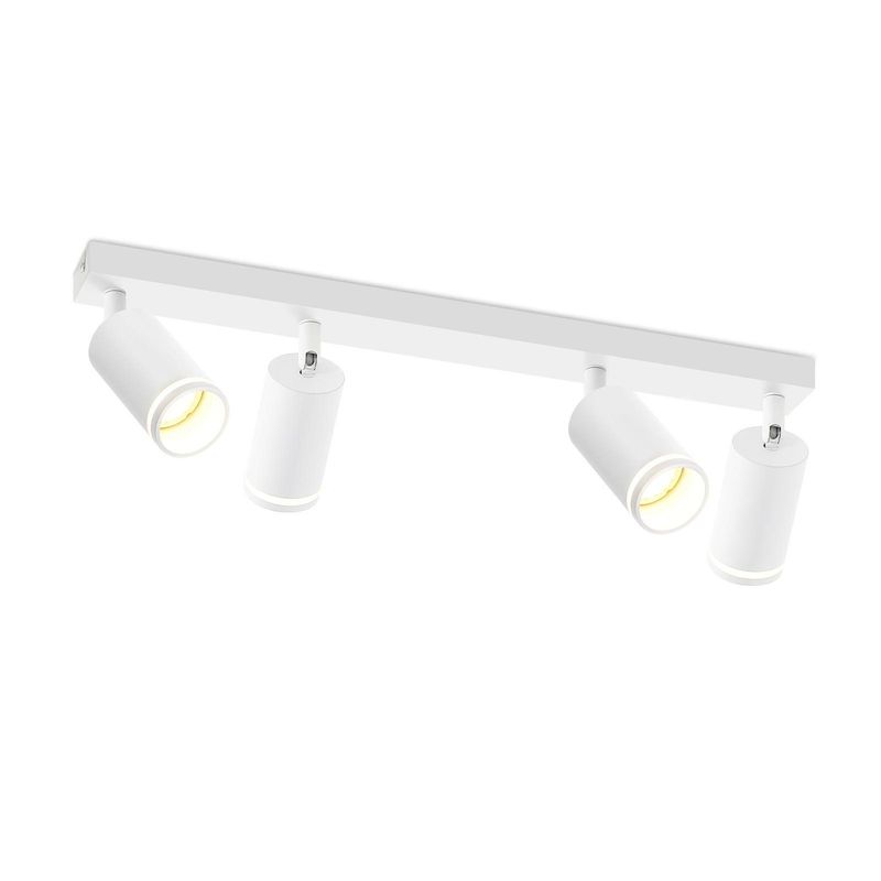 Deckenlampe Wohnzimmer 4 Flammig Deckenstrahler - Weiß Deckenleuchte GU10 Schwenkbar Küchenlampe Flurlampe Innen Metall Deckenspots Schlafzimmerlampe_voghion.com