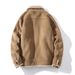 Men's Faux Shearling Bomber Jacket – Relaxed Fit, Single-Breasted, Fleece-Lined Winter Coat (Khaki, M-5XL)_voghion.com