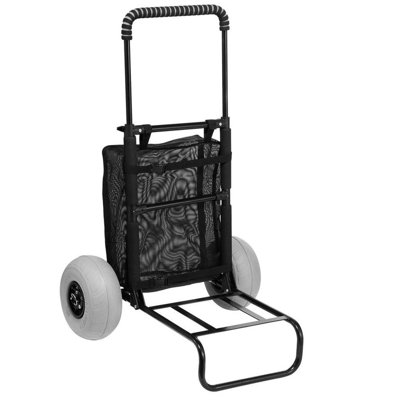 VEVOR Beach Dolly With Big Wheels For Sand, 20.1' X 14.6' Cargo Deck, W/ 9' Balloon Wheels, 165LBS Loading Capacity Folding Sand Cart &amp; 27.2' To_voghion.com