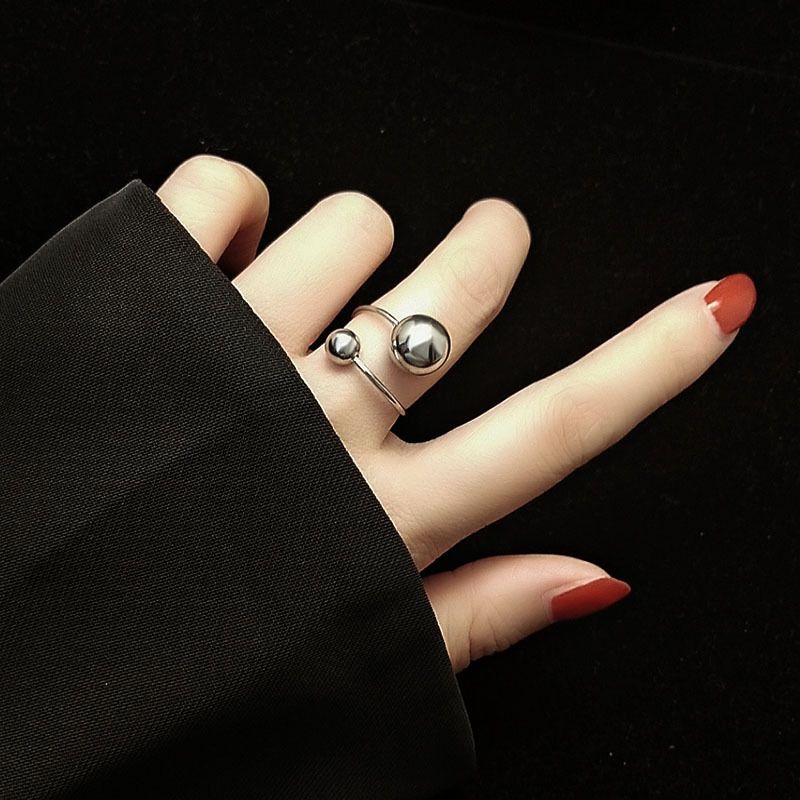 2025 Fashion Style Verstellbare Perle aus massivem Goldmetall Modeschmuck, Edelstahlring, neues Geschenk_voghion.com