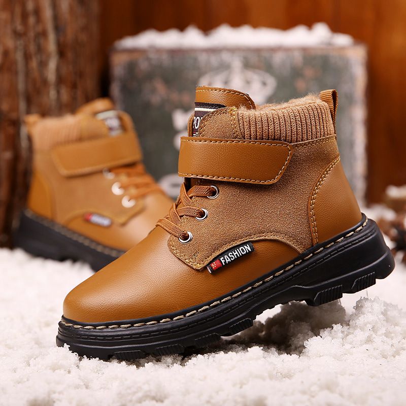 Stivali Martin per bambini S Stivali invernali per ragazzi Studenti delle scuole elementari Top medio più velluto spesso Le ragazze mantengono calde le scarpe di cotone per bambini_voghion.com