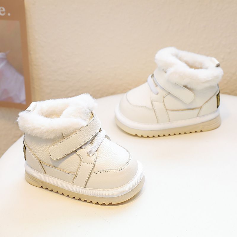 1-year-old baby snow boots winter new 0-3 thick and warm cotton boots for boys and girls, plush baby walking shoes with_voghion.com