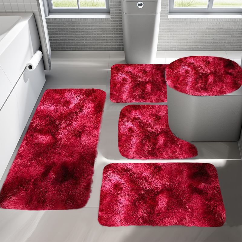 Batik-Badematten-Set mit Zotteleffekt – weicher und warmer, rutschfester Bodenteppich für das Badezimmer (leicht zu reinigen, schmutzabweisend, schnelltrocknend, 2er-Pack, 61 x 40 cm)​​_voghion.com