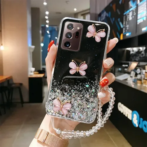 Bling Glitter Fall für Samsung Galaxy A34 A54 A14 A33 A53 A23 S21 Plus S20 FE S22 S23 Ultra Strap Lanyard Silikon abdeckung_voghion.com