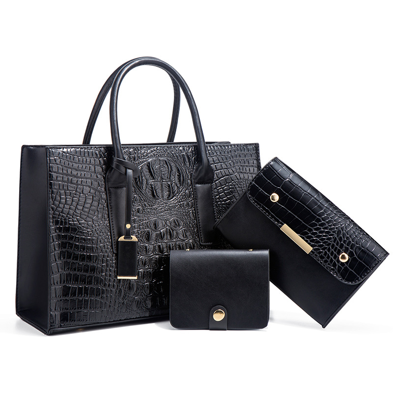 Shoulder Bag Newly Launched High-quality Handbag With Crocodile Pattern Fashionable And Large-capacity Three-piece Bag_voghion.com