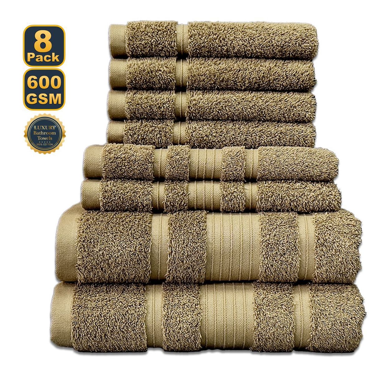 Σετ πετσετών μπάνιου 8 τεμαχίων από 100% βαμβάκι, εξαιρετικά μαλακές, απορροφητικές_voghion.com