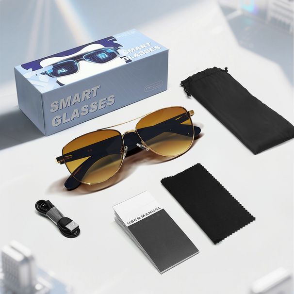 GT32 Auto On/Off Bluetooth Glasses With Metal Spring Hinge - AI Smart Glasses For Music & Calls_voghion.com