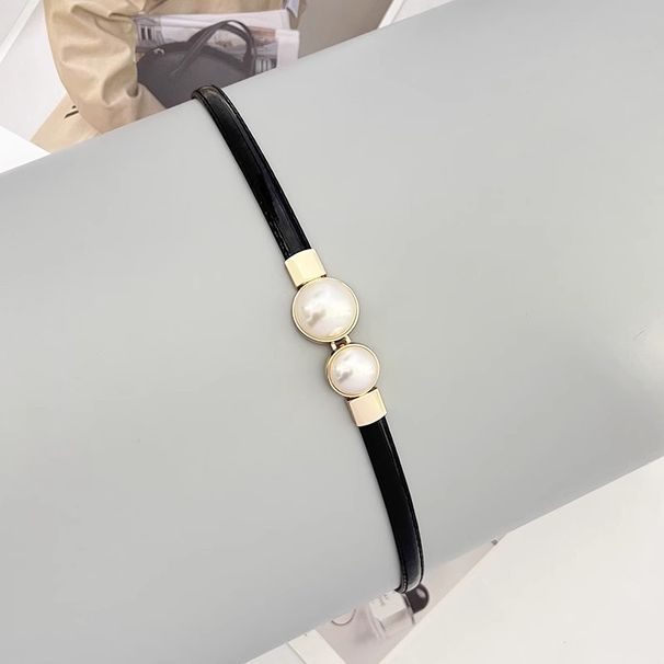 Cintura sottile in pelle verniciata di alta qualità con design di nicchia, versatile per abiti e completi da donna_voghion.com