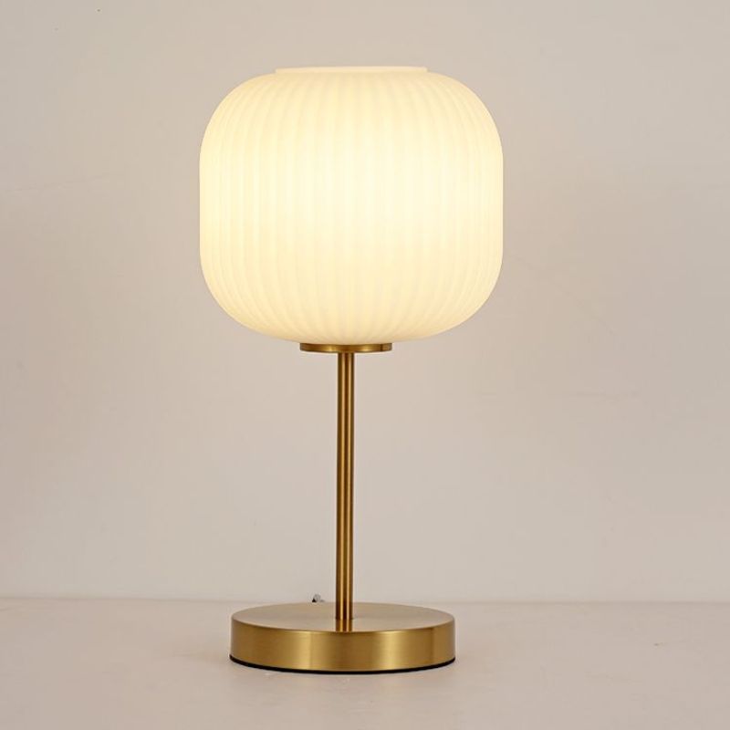 Nordischer Stil Touch Glas Lampenschirm Nachttischlampe Gemütlich Romantisch Dimmbar Schlafzimmer Studie Essential Light Luxus_voghion.com