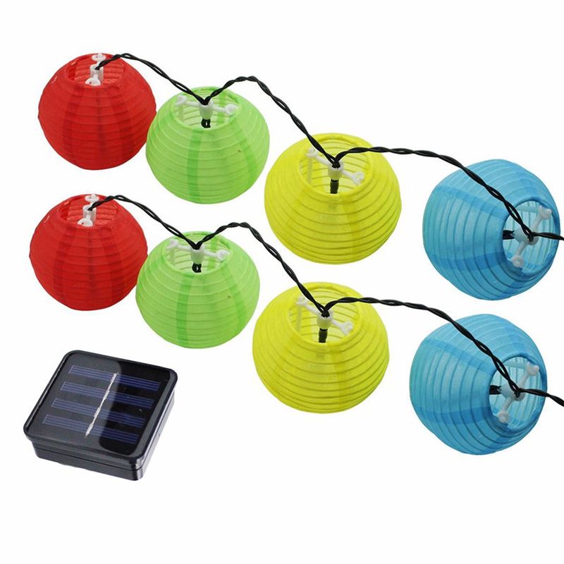 Waasserdicht Lantern Ball Solar String Light Globe Ball Chrëschtdag Party Fee String Light Outdoor Patio Garden Girland_voghion.com