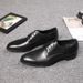 Rindsleder Zehenpartie Business Formal Leder Herren koreanischen Stil Trendy Spitz Arbeitsschuhe Schnürschuhe Hochzeit_voghion.com