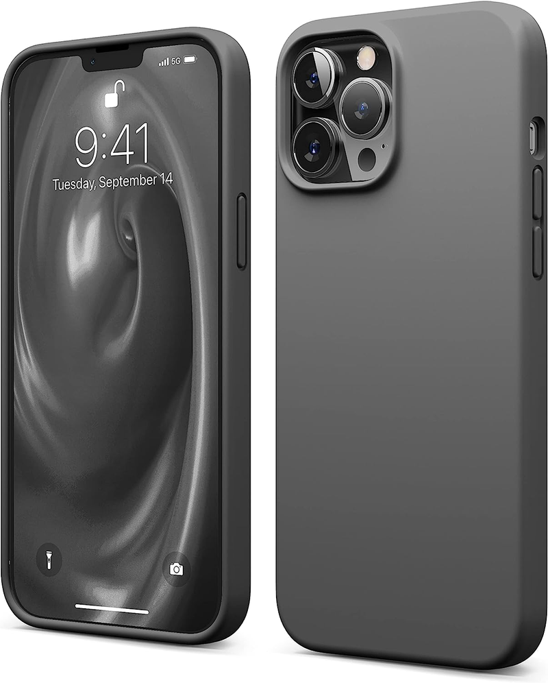 Saderīgs ar Elago iPhone 13 Pro Max šķidrā silikona visa korpusa ekrāna kameras aizsargs, triecienu absorbējošs, īpaši plāns tālrunis_voghion.com