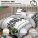 4 Piece Soft All-Season Washed Microfiber Cover Set , Queen/King/Calking Bedding Set With Zipper Closure, Sheet, Pillowcases,Print, Moisture-Wicking, Soft ,Cooling, Breathable, Easy Care_voghion.com