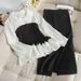Women's Slim Fashion Knitted Bottoming Sweater Dress Two-piece Suit Skirt Student Suit_voghion.com
