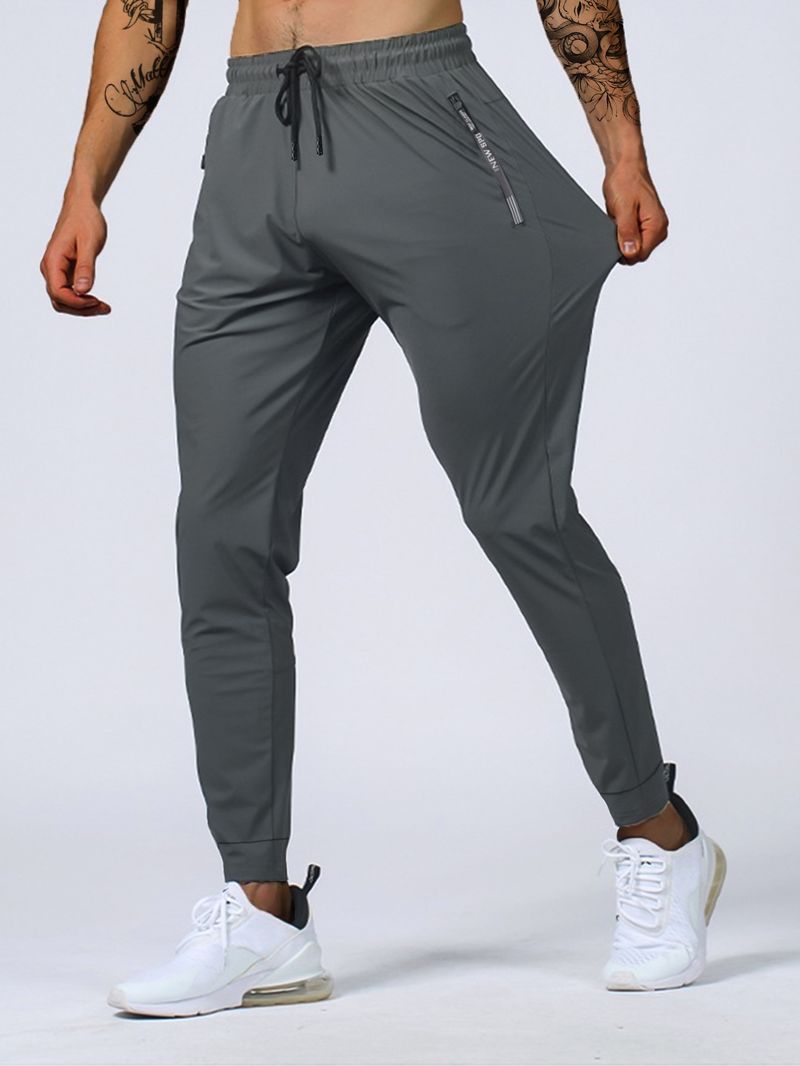 "Men's Stretch Jogger Pants For Running, Yoga & Gym - High Waist Breathable Workout Trousers With Drawstring, Lightweight Plus Size Available_voghion.com